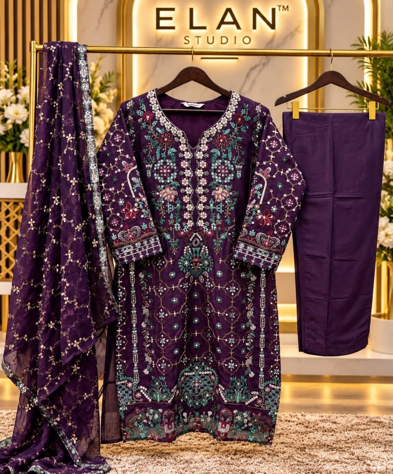 Bilqis B 287 A To D Nc Chiffon Embroidery Readymade Pakistani Suits 